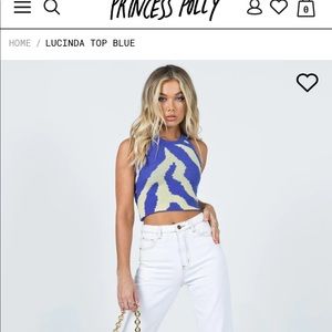 Princess Polly Lucinda Top Blue